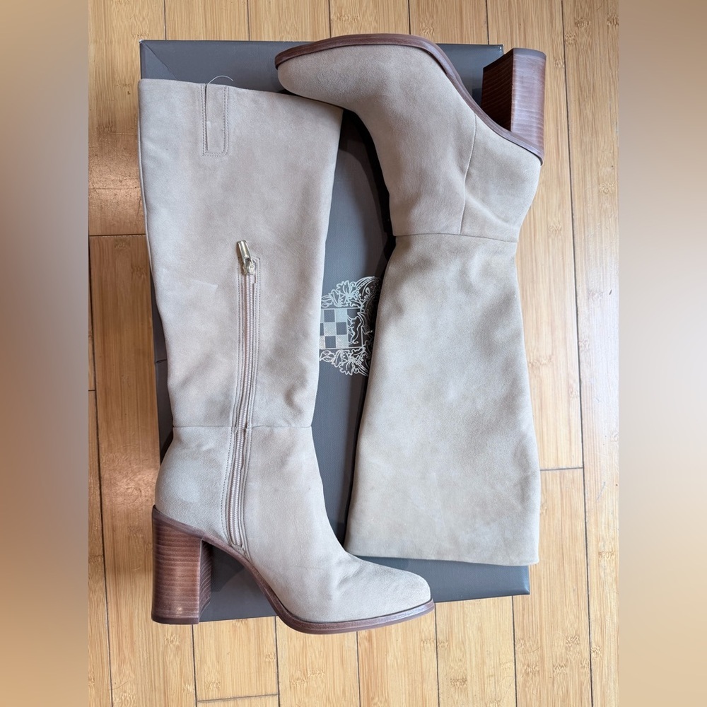 Vince Camuto VC-Parnela High Suede Knee High Boot Size 8.5 Color Tortilla - Picture 7 of 15